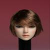 1/6 Scale Female Head Sculpt, Asian Girl Short Brown Hair Head Carved for 12'' Seamless Action Figure Body Doll Collection (A) view 1