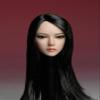1/6 Scale Female Head Sculpt, Asian Girl Black Hair Head Carved for 12'' Seamless Action Figure Body Doll Collection (B) view 1