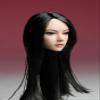 1/6 Scale Female Head Sculpt, Asian Girl Black Hair Head Carved for 12'' Seamless Action Figure Body Doll Collection (B) view 3