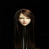 1/6 Scale Female Head Sculpt, Asian Girl Brown Straight Hair Head Carved for 12'' Seamless Action Figure Body Doll Collection (E) view 1