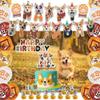 Corgi Birthday Party Decorations Backdrop Banner Photography Background Cute Corgi Theme Banner Balloons Cake Toppers Cupcake Toppers Pet Party Kit For Corgi Dog Birthday Party Supplies Decor view 1