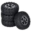 4PCS Metal Wheel Hub Rubber Tires for AXIAL SCX24 AXI00006 AXI90081 AXI00002 AXI00001 1/24 Mini RC Model Car Crawler (silver2) view 1