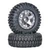 4PCS Metal Wheel Hub Rubber Tires for AXIAL SCX24 AXI00006 AXI90081 AXI00002 AXI00001 1/24 Mini RC Model Car Crawler (silver2) view 2