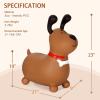 INPANY Bouncy Brown Dog Horse Hopper for Toddlers - Bouncing Horse Hopper, Ride on Animal Toys for Girls Boys, Inflatable Riding Gifts- (Include Pump) view 2