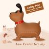 INPANY Bouncy Brown Dog Horse Hopper for Toddlers - Bouncing Horse Hopper, Ride on Animal Toys for Girls Boys, Inflatable Riding Gifts- (Include Pump) view 3