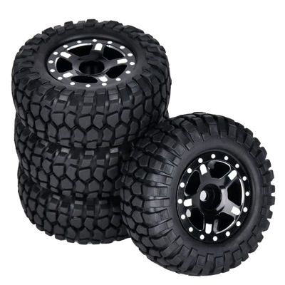 1.0 Beadlock Wheels and Tires 4PCS Metal Wheel Hub Rubber Tires for 1/24 RC Model Car Crawler AXIAL SCX24 AXI00006 AXI90081 AXI00002 AXI00001 (black2)