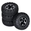 1.0 Beadlock Wheels and Tires 4PCS Metal Wheel Hub Rubber Tires for 1/24 RC Model Car Crawler AXIAL SCX24 AXI00006 AXI90081 AXI00002 AXI00001 (black2) view 1