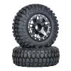 1.0 Beadlock Wheels and Tires 4PCS Metal Wheel Hub Rubber Tires for 1/24 RC Model Car Crawler AXIAL SCX24 AXI00006 AXI90081 AXI00002 AXI00001 (black2) view 2
