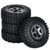 1.0 Beadlock Wheels and Tires 4PCS Metal Wheel Hub Rubber Tires for 1/24 RC Model Car Crawler AXIAL SCX24 AXI00006 AXI90081 AXI00002 AXI00001(silver1) view 1