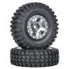 1.0 Beadlock Wheels and Tires 4PCS Metal Wheel Hub Rubber Tires for 1/24 RC Model Car Crawler AXIAL SCX24 AXI00006 AXI90081 AXI00002 AXI00001(silver1) view 2