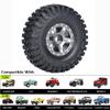 1.0 Beadlock Wheels and Tires 4PCS Metal Wheel Hub Rubber Tires for 1/24 RC Model Car Crawler AXIAL SCX24 AXI00006 AXI90081 AXI00002 AXI00001(silver1) view 4