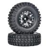 1.0 Beadlock Wheels and Tires 4PCS Metal Wheel Hub Rubber Tires for 1/24 RC Model Car Crawler AXIAL SCX24 AXI00006 AXI90081 AXI00002 AXI00001(black1) view 2