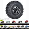 1.0 Beadlock Wheels and Tires 4PCS Metal Wheel Hub Rubber Tires for 1/24 RC Model Car Crawler AXIAL SCX24 AXI00006 AXI90081 AXI00002 AXI00001(black1) view 4