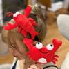 Zerodeko 2Pcs Lobster and Crab Headband lobster headband crab masquerade Under The Sea Theme Party Favors hat role play outfits Crayfish Hair Band fabric apparel cute 3d view 3