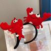 Zerodeko 2Pcs Lobster and Crab Headband lobster headband crab masquerade Under The Sea Theme Party Favors hat role play outfits Crayfish Hair Band fabric apparel cute 3d view 4