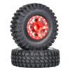 1.0 Beadlock Wheels and Tires 4PCS Metal Wheel Hub Rubber Tires for 1/24 RC Model Car Crawler AXIAL SCX24 AXI00006 AXI90081 AXI00002 AXI00001(red1) view 2