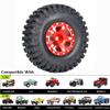 1.0 Beadlock Wheels and Tires 4PCS Metal Wheel Hub Rubber Tires for 1/24 RC Model Car Crawler AXIAL SCX24 AXI00006 AXI90081 AXI00002 AXI00001(red1) view 4