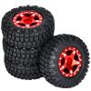1.0 Beadlock Wheels and Tires 4PCS Metal Wheel Hub Rubber Tires for 1/24 RC Model Car Crawler AXIAL SCX24 AXI00006 AXI90081 AXI00002 AXI00001(red2) view 1