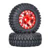 1.0 Beadlock Wheels and Tires 4PCS Metal Wheel Hub Rubber Tires for 1/24 RC Model Car Crawler AXIAL SCX24 AXI00006 AXI90081 AXI00002 AXI00001(red2) view 2