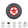 1.0 Beadlock Wheels and Tires 4PCS Metal Wheel Hub Rubber Tires for 1/24 RC Model Car Crawler AXIAL SCX24 AXI00006 AXI90081 AXI00002 AXI00001(red2) view 3