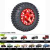 1.0 Beadlock Wheels and Tires 4PCS Metal Wheel Hub Rubber Tires for 1/24 RC Model Car Crawler AXIAL SCX24 AXI00006 AXI90081 AXI00002 AXI00001(red2) view 4
