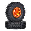 4PCS Metal Wheel Hub Rubber Tires for AXIAL SCX24 AXI00006 AXI90081 AXI00002 AXI00001 1/24 Mini RC Model Car Crawler (orange1) view 2