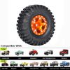4PCS Metal Wheel Hub Rubber Tires for AXIAL SCX24 AXI00006 AXI90081 AXI00002 AXI00001 1/24 Mini RC Model Car Crawler (orange1) view 4