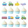 Gyufise 36Pcs Transportation Cupcake Toppers Car Truck Train Airplane Ship Party Cake Toppers Picks for Kids Birthday Baby Shower Party Decorations Supplies view 1