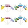 Gyufise 36Pcs Transportation Cupcake Toppers Car Truck Train Airplane Ship Party Cake Toppers Picks for Kids Birthday Baby Shower Party Decorations Supplies view 3