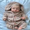Anano 19 Inch Reborn Doll Open Eyes Levi Soft Slicone Baby Boy with Handcrafted Newborn Baby Girl Handmade Long Sweater Hair Band Real Life Newborn Preemie Nurturing Accessory Birthday Gift (Pink) view 2