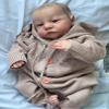 Anano 19 Inch Reborn Doll Open Eyes Levi Soft Slicone Baby Boy with Handcrafted Newborn Baby Girl Handmade Long Sweater Hair Band Real Life Newborn Preemie Nurturing Accessory Birthday Gift (Pink) view 3