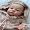Anano 19 Inch Reborn Doll Open Eyes Levi Soft Slicone Baby Boy with Handcrafted Newborn Baby Girl Handmade Long Sweater Hair Band Real Life Newborn Preemie Nurturing Accessory Birthday Gift (Pink) view 4
