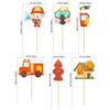 Gyufise 36Pcs Fireman Fire Truck Cupcake Toppers Fire Department Engine Rescue Cake Decorations for Baby Shower Birthday Party Cake Decorations Supplies view 2