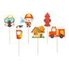 Gyufise 36Pcs Fireman Fire Truck Cupcake Toppers Fire Department Engine Rescue Cake Decorations for Baby Shower Birthday Party Cake Decorations Supplies view 3