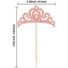 Gyufise 24Pcs Rose Gold Princess Crown Cupcake Toppers Glitter Princess Cake Pick Decorations for Wedding Girl Birthday Baby Shower Party Decorations view 2