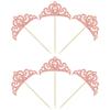 Gyufise 24Pcs Rose Gold Princess Crown Cupcake Toppers Glitter Princess Cake Pick Decorations for Wedding Girl Birthday Baby Shower Party Decorations view 3