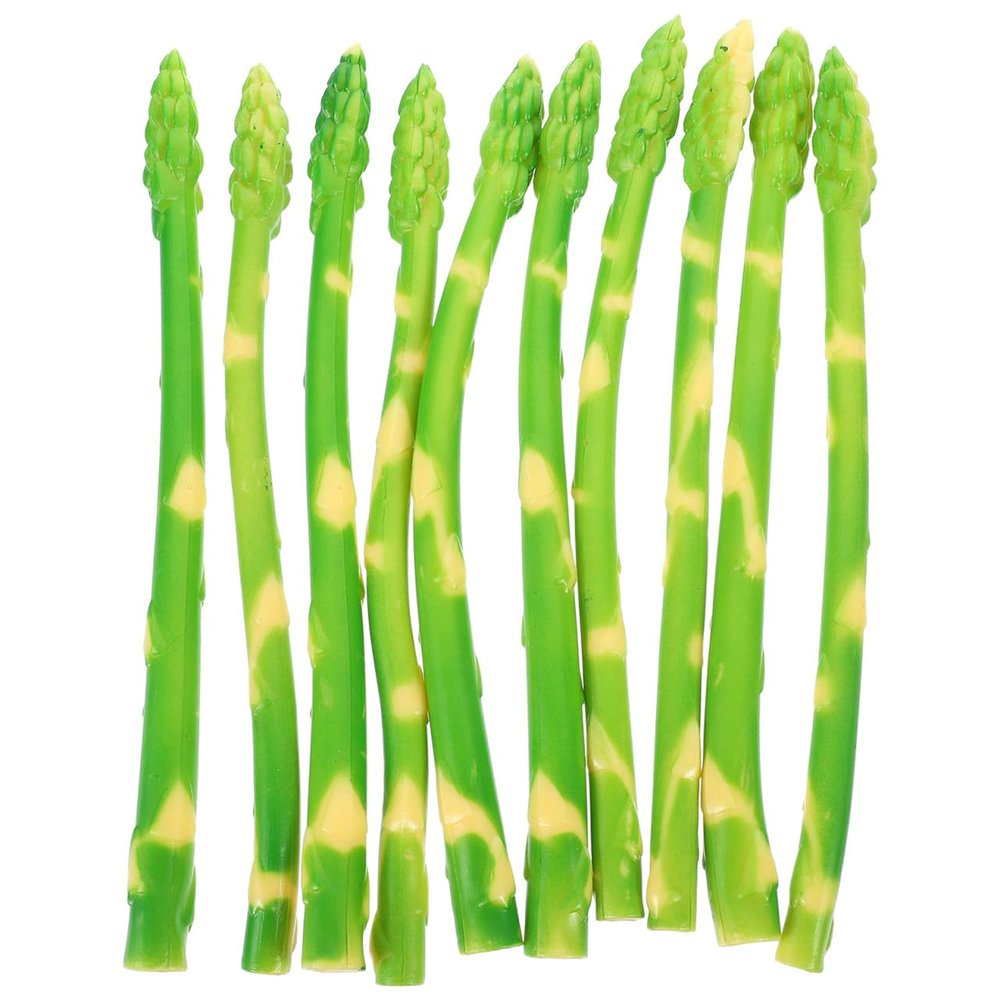 CLISPEED 10pcs Fake Asparagus: Lifelike Artificial Asparagus Stalks for Home Decoration Realistic Green Simulation Asparagus Model Display Prop for Kitchen, Dining Room, Garden Decor
