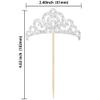 Gyufise 24Pcs Silver Princess Crown Cupcake Toppers Glitter Princess Cake Pick Decorations for Wedding Girl Birthday Baby Shower Party Decorations view 2