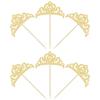 Gyufise 24Pcs Gold Princess Crown Cupcake Toppers Glitter Princess Cake Pick Decorations for Wedding Girl Birthday Baby Shower Party Decorations view 3