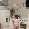 3.93 Feet Triangle Flag Banner Bunting Pennant for Kids Teepee Tent,Party and Room Decoration,10 Pcs single Sided Cotton Fabric FlagChildren's room decoration of baby's room*2 Strip Pack view 3