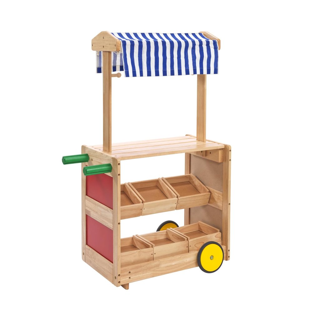 Excellerations Mobile Market Stand with Trays and Canopy