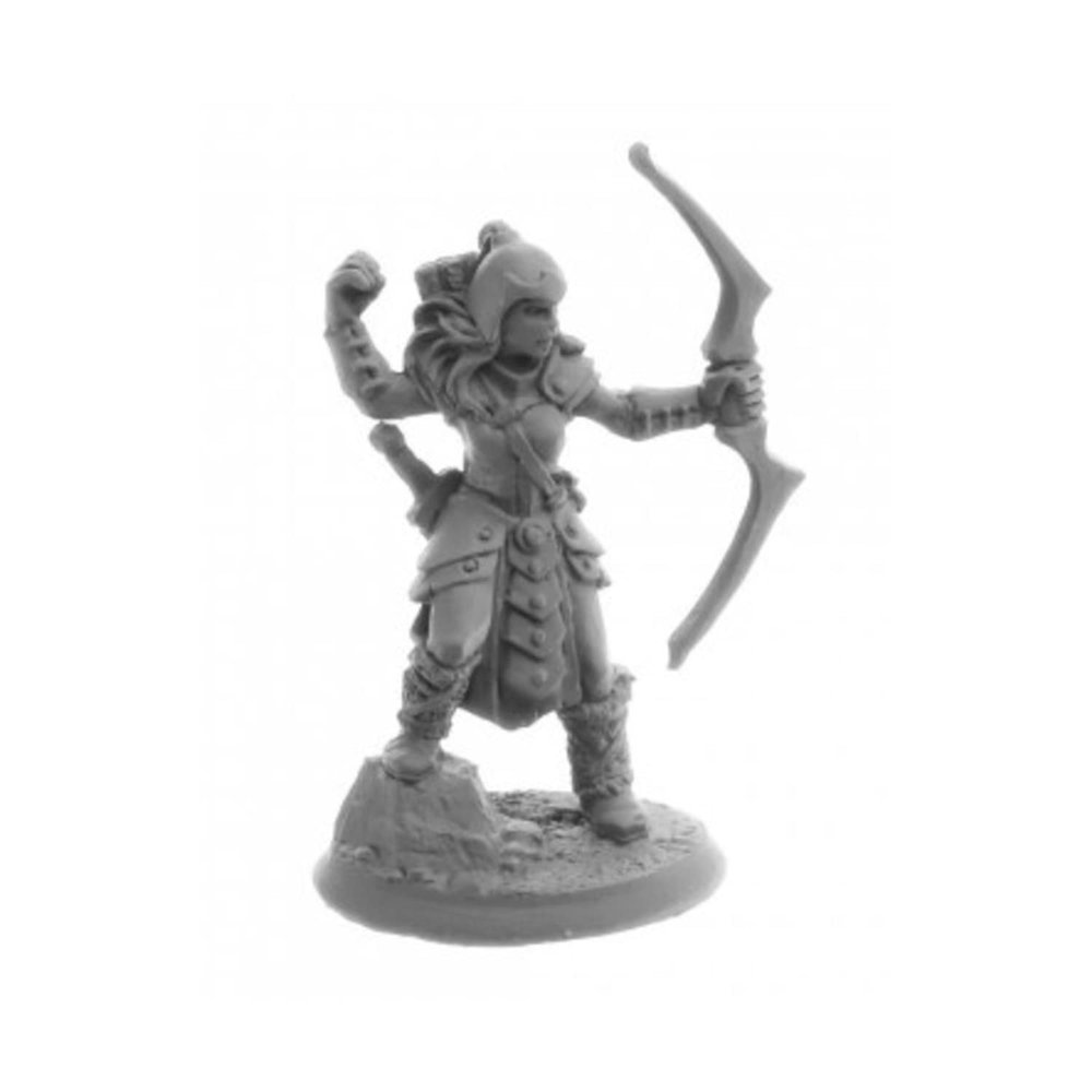 Reaper Kara Redoak Female Archer Miniature Figure 25mm Heroic Scale Bones USA Miniatures