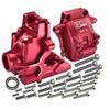 GPM 28Pc Set Upgrades Aluminum 7075-T6 Front/Rear Gear Box for 1/8 4Wd Sledge Monster Truck95076-4 RC Cars (red) view 1