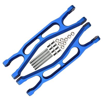 GPM 22Pc Set Upgrades Aluminium 6061-T6 Front/Rear Extended Upper Arms (Widemaxx #7895) for X-Maxx 8S (WideMaxx) RC Cars (Blue)