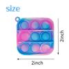 60 Pcs Tie Dye Squeeze Pop Bubble Simple Fidget Sensory Toys, Keychain Wrap Small Pop Bulk Classroom Prizes Relieve Anxiety Stress Toy for Kids Adult view 2