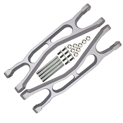 GPM 22Pc Set Upgrades Aluminium 6061-T6 Front/Rear Extended Upper Arms (Widemaxx #7895) for X-Maxx 8S (WideMaxx) RC Cars (Silver)