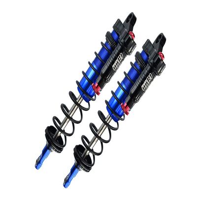 GPM Aluminum 6061-T6 Rear L-Shape Piggy Back (Built-in Piston Spring) Adjustable Spring Dampers 143Mm - 2Pc Set for TRAXXAS 1/8 4Wd Sledge Monster Truck-95076-4 (Blue)