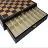 17 inch High Gloss Chess Storage Board Dark Walnut and Birdseye Maple Color view 1