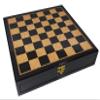 17 inch High Gloss Chess Storage Board Dark Walnut and Birdseye Maple Color view 2