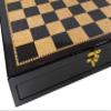 17 inch High Gloss Chess Storage Board Dark Walnut and Birdseye Maple Color view 3